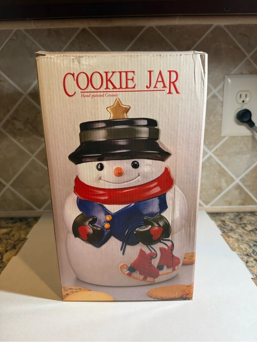 Vintage Snowman Cookie Jar - 1998 Allure - Hand Painted Ceramic